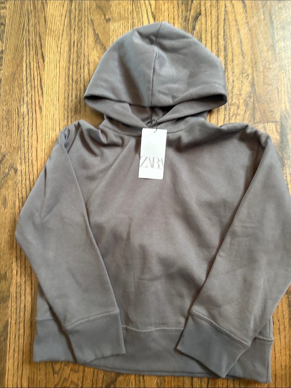 ZARA Taupe-Brown Hooded Pullover